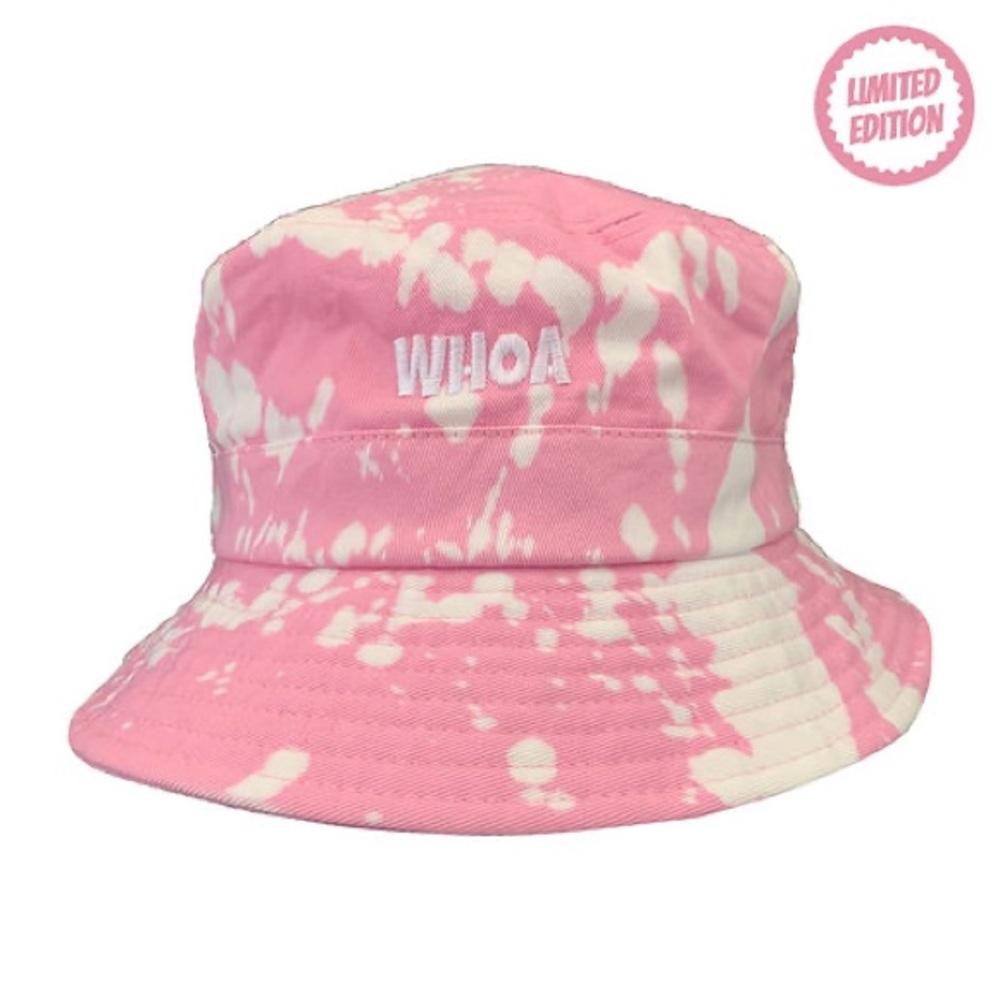 Whoa Pink Acid-Wash Bucket-hat